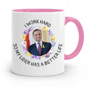 Kubek Różowy Prezydenta Andrzej Duda Pis