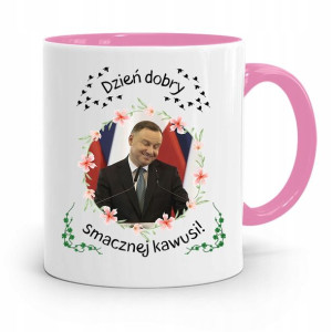 Kubek Różowy Prezydenta Andrzej Duda Pis