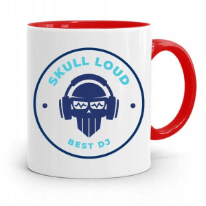 Dla Dja Muzyka Kubek Czerwony Skull Loud Best Dj