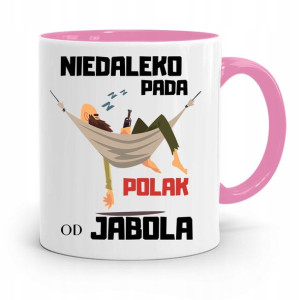 Kubek Różowy Śmieszny Zabawny Niedaleko Pada Polak