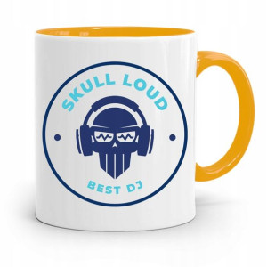 Dla Dja Muzyka Kubek Żółty Skull Loud Best Dj