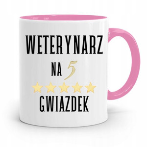 Kubek Różowy Weterynarza Na 5 Gwiazdek Prezent