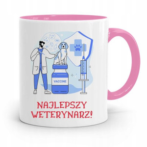 Kubek Różowy Weterynarza Najlepszy Weterynarz