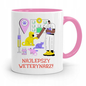 Kubek Różowy Weterynarza Najlepszy Weterynarz