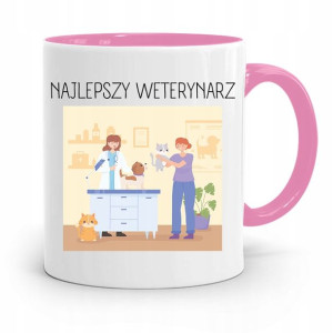 Kubek Różowy Weterynarza Najlepszy Weterynarz