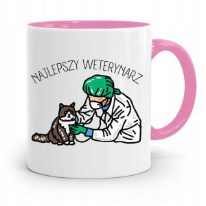 Kubek Różowy Weterynarza Najlepszy Weterynarz