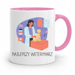 Kubek Różowy Weterynarza Najlepszy Weterynarz