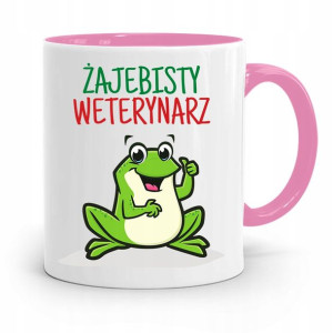 Kubek Różowy Weterynarza Żajebisty Weterynarz