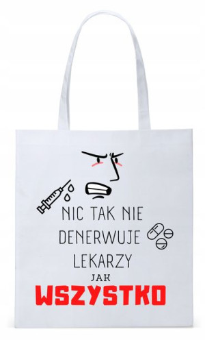 Dla Doktora Lekarza Torba Eco Biała Shopper