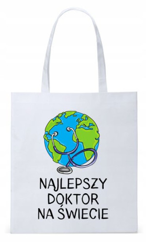 Dla Doktora Lekarza Torba Eco Biała Shopper