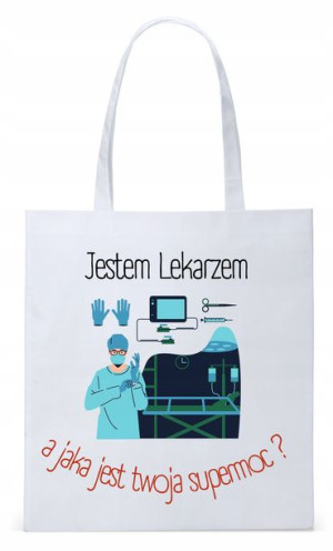Dla Doktora Lekarza Torba Eco Biała Shopper