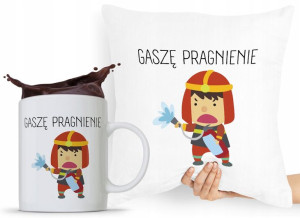 Zestaw Poduszka + Kubek Prezent Dla Strażaka