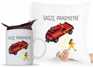 Zestaw Poduszka + Kubek Prezent Dla Strażaka
