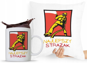 Zestaw Poduszka + Kubek Prezent Dla Strażaka