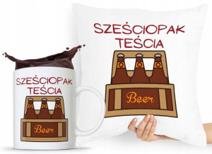 Zestaw Poduszka + Kubek Prezent Dla Teścia Taty