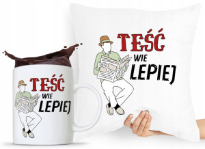 Zestaw Poduszka + Kubek Prezent Dla Teścia Taty