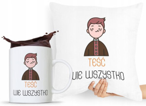 Zestaw Poduszka + Kubek Prezent Dla Teścia Taty