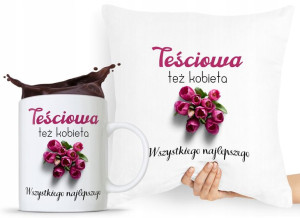 Zestaw Poduszka + Kubek Prezent Dla Teściowej Mamy