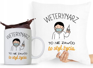 Zestaw Poduszka + Kubek Prezent Dla Weterynarza