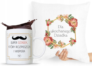 Zestaw Poduszka + Kubek Prezent Dzień Dziadka