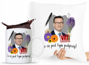 Zestaw Poduszka + Kubek Prezent Mateusz Morawiecki