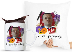 Zestaw Poduszka + Kubek Prezent Mateusz Morawiecki