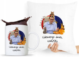 Zestaw Poduszka + Kubek Prezent Mateusz Morawiecki