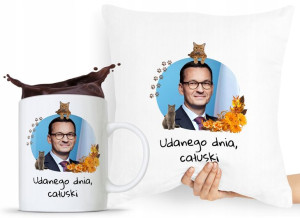 Zestaw Poduszka + Kubek Prezent Mateusz Morawiecki