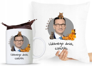 Zestaw Poduszka + Kubek Prezent Mateusz Morawiecki