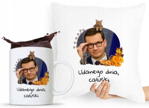 Zestaw Poduszka + Kubek Prezent Mateusz Morawiecki