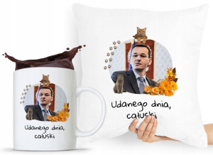 Zestaw Poduszka + Kubek Prezent Mateusz Morawiecki