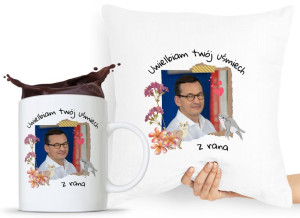 Zestaw Poduszka + Kubek Prezent Mateusz Morawiecki