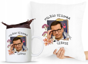Zestaw Poduszka + Kubek Prezent Mateusz Morawiecki
