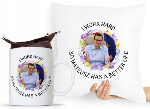 Zestaw Poduszka + Kubek Prezent Mateusz Morawiecki