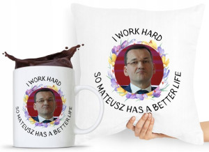 Zestaw Poduszka + Kubek Prezent Mateusz Morawiecki