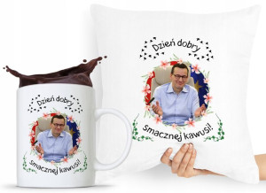 Zestaw Poduszka + Kubek Prezent Mateusz Morawiecki