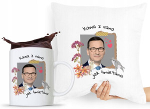 Zestaw Poduszka + Kubek Prezent Mateusz Morawiecki