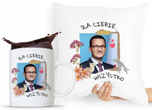 Zestaw Poduszka + Kubek Prezent Mateusz Morawiecki