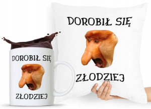 Zestaw Poduszka + Kubek Prezent Nosacz Janusz