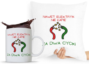 Zestaw Poduszka + Kubek Śmieszny Zabawny