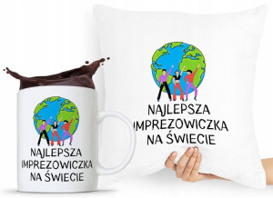 Zestaw Poduszka + Kubek Imprezowicza Imprezowiczki