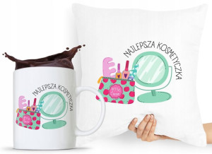 Zestaw Poduszka + Kubek Kosmetyczki Makijażystki