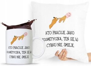 Zestaw Poduszka + Kubek Kosmetyczki Makijażystki