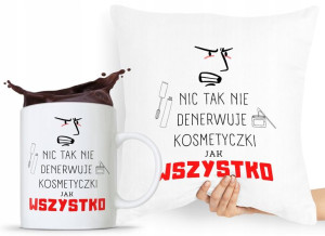 Zestaw Poduszka + Kubek Kosmetyczki Makijażystki