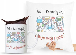 Zestaw Poduszka + Kubek Kosmetyczki Makijażystki