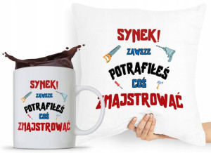Zestaw Poduszka + Kubek Na Dzień Dziecka Dla Syna