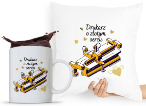 Dla Drukarza Zestaw Poduszka + Kubek Prezent