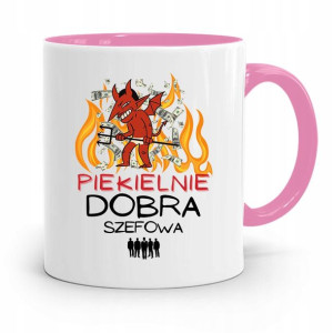 Kubek Różowy Dla Szefa Piekielnie Dobra Szefowa