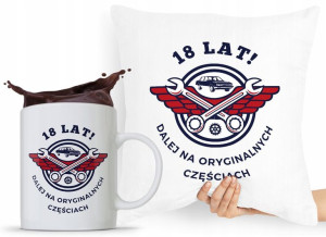 Zestaw Poduszka + Kubek Na Urodziny 18 18te 18-te