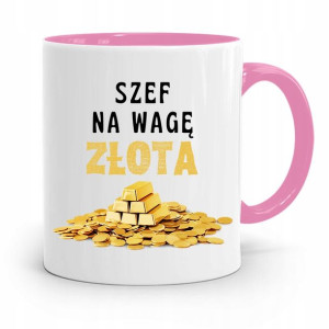Kubek Różowy Dla Szefa Szefowa Na Wagę Złota